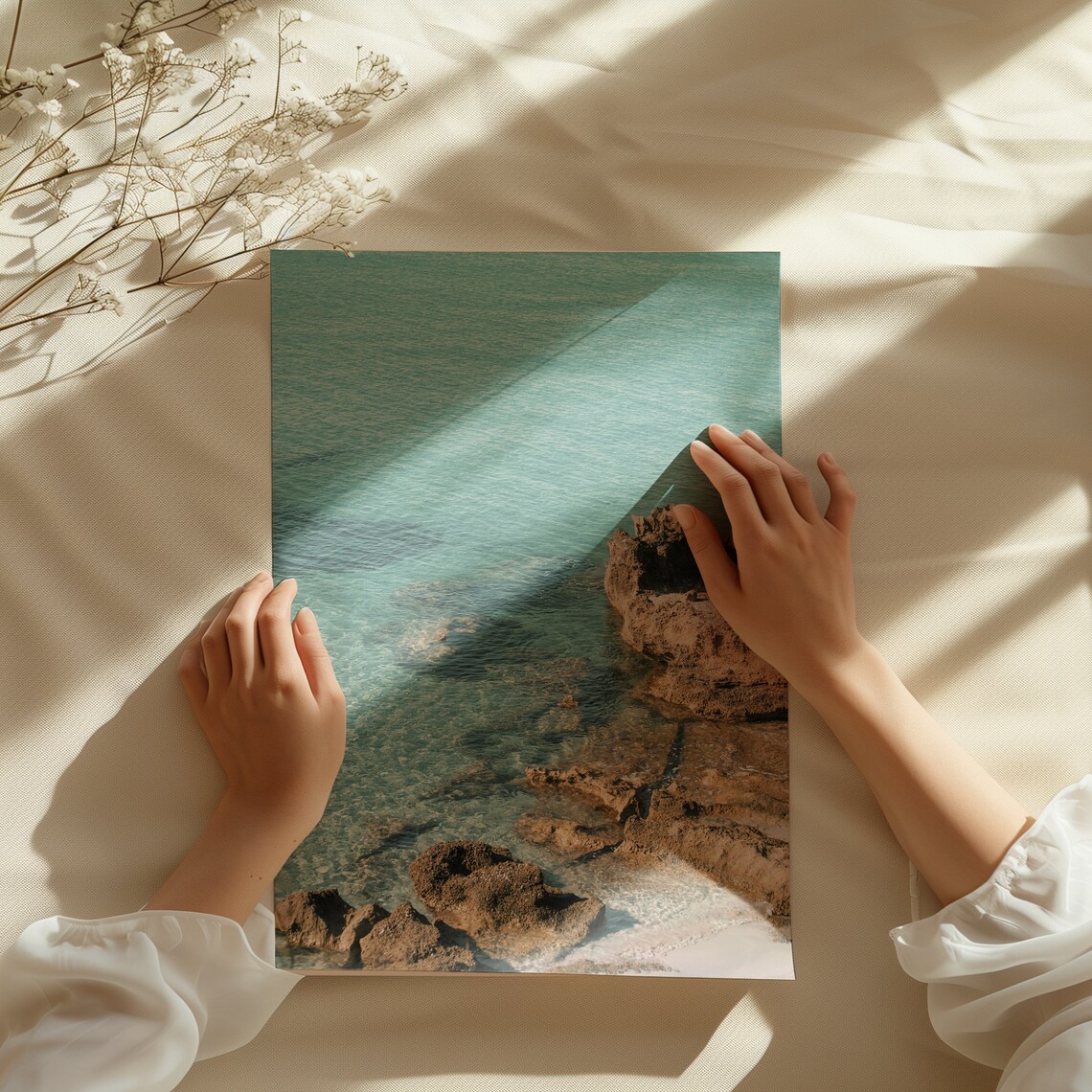 Sardinia Italy Aerial Rocky Coastline Crystal Clear Turquoise Sea Poster - Image 3