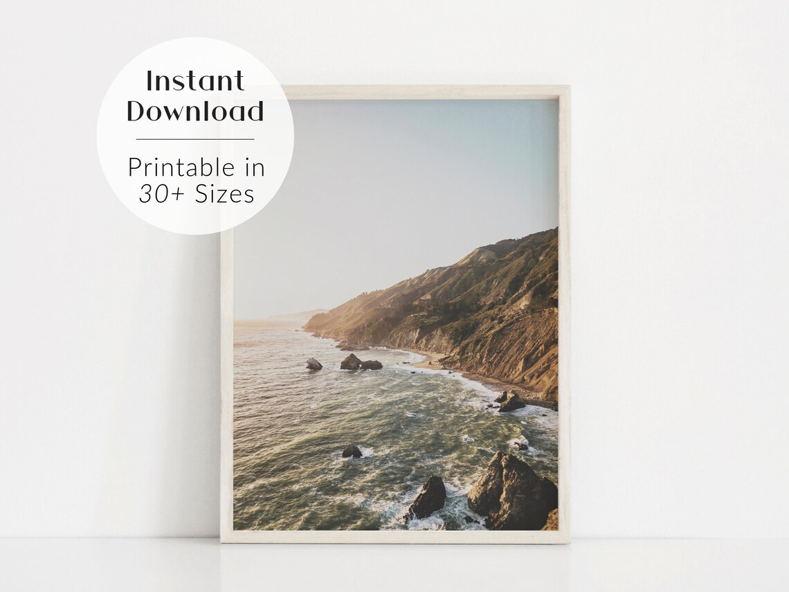 Coastal Beach Ocean Print, Boho Surf Wall Art