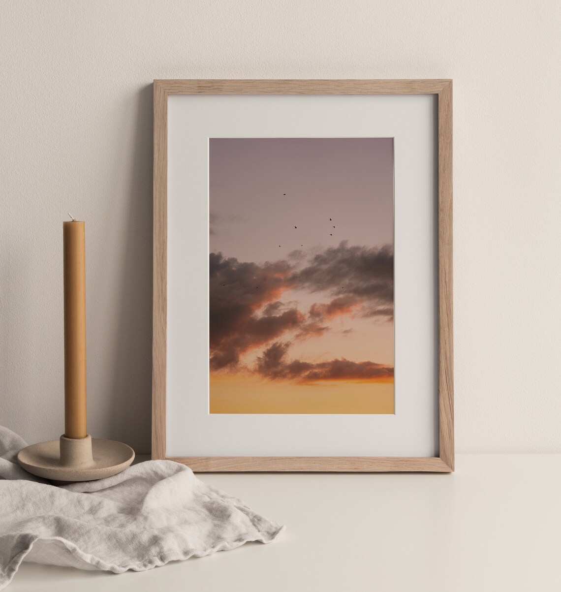 Sunset Cloud Pastel Boho Beach Art Print - Image 3