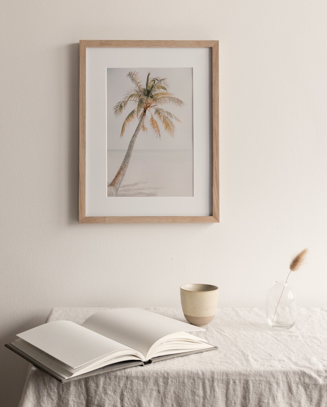 Pastel Palm Tree Tropical Beach Art Print - Image 3