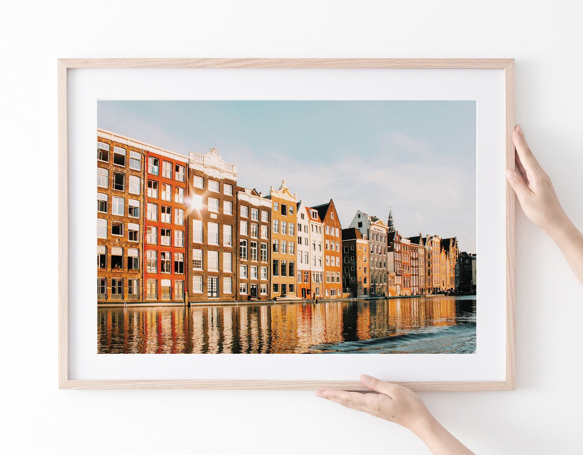 Amsterdam Travel Poster, Europe Canal Homes - Image 2