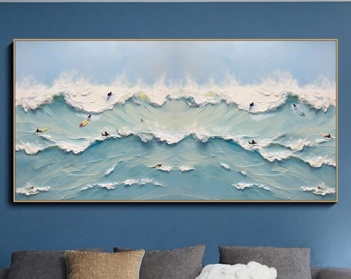 Custom Coastal Shore Surf Art Print, Personalized Gift - Image 4