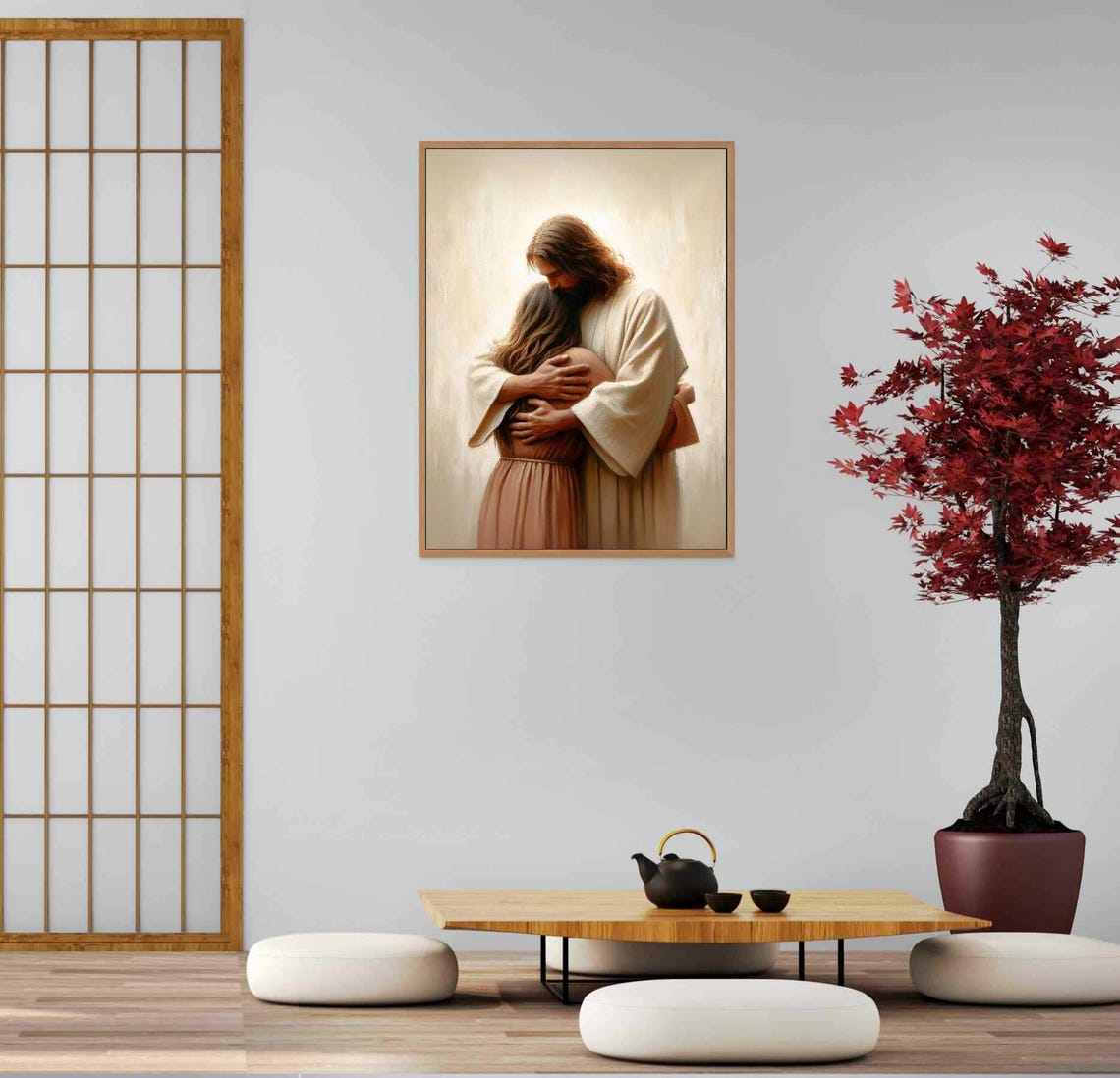 Trust And Love Christian Painting, Jesus And Girl - Image 5