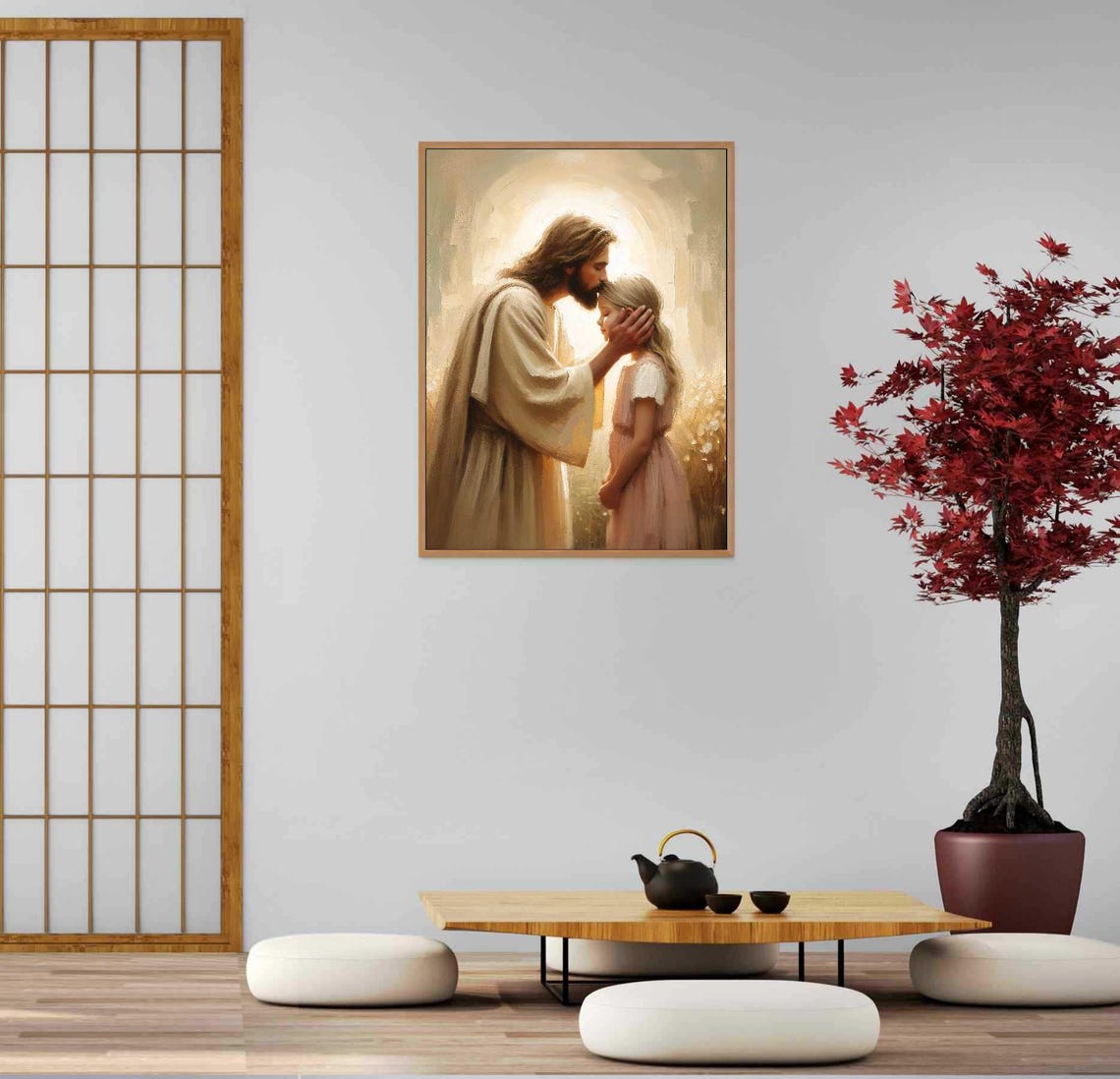 Trusting Jesus Christian Painting, Jesus and Girl - Image 5