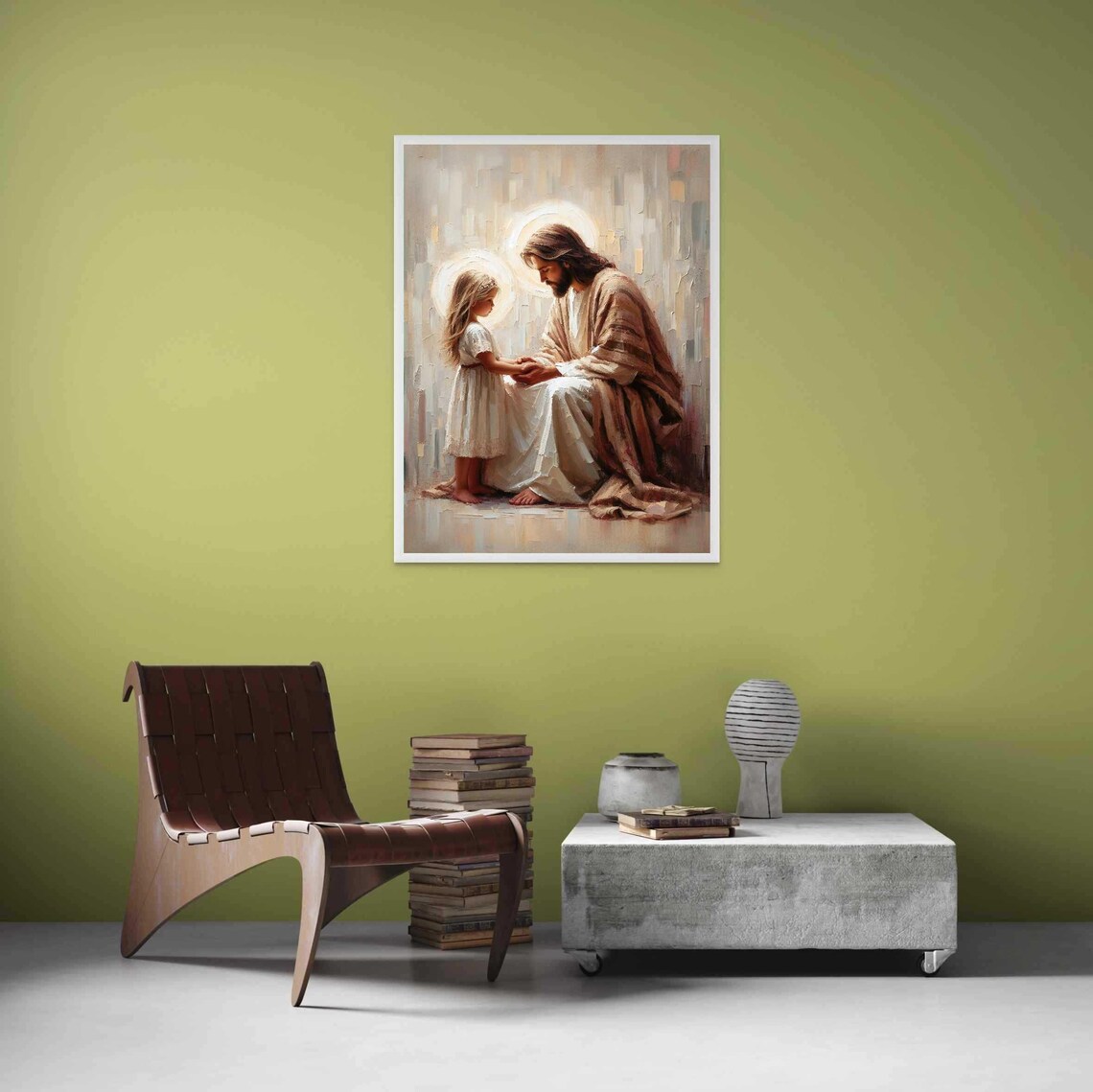 Christ And Girl Christian Wall Art, Jesus Painting - Image 2