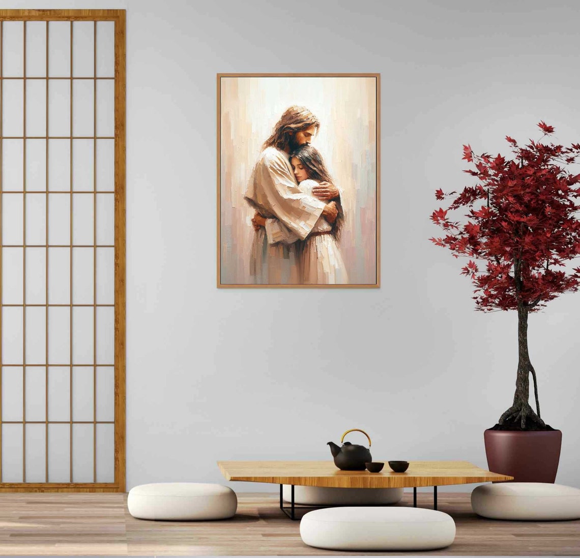 Jesus Hugging Woman Christian Art, Bible Verse - Image 5