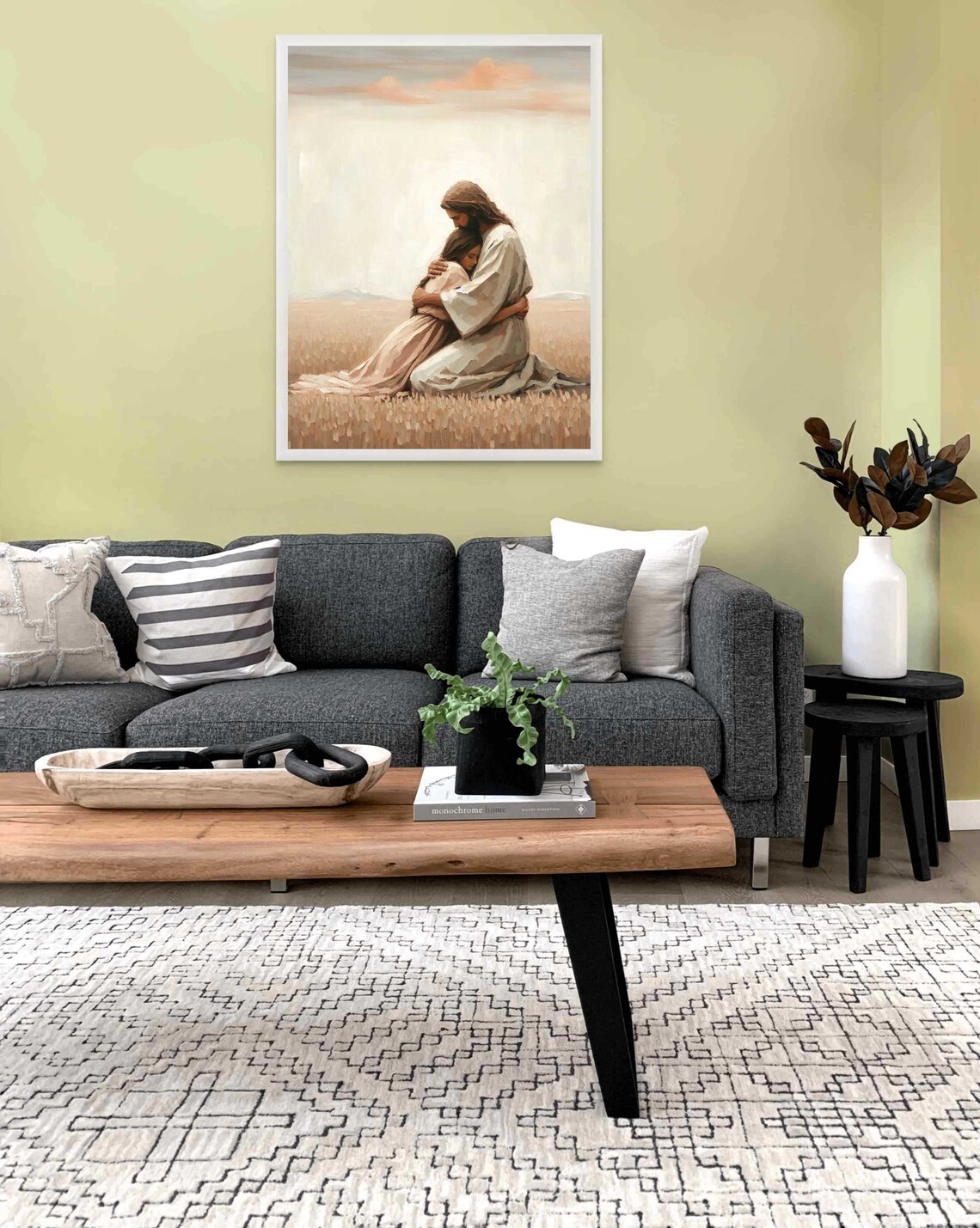 Safe With Jesus Christian Painting, Bible Verse - Image 4