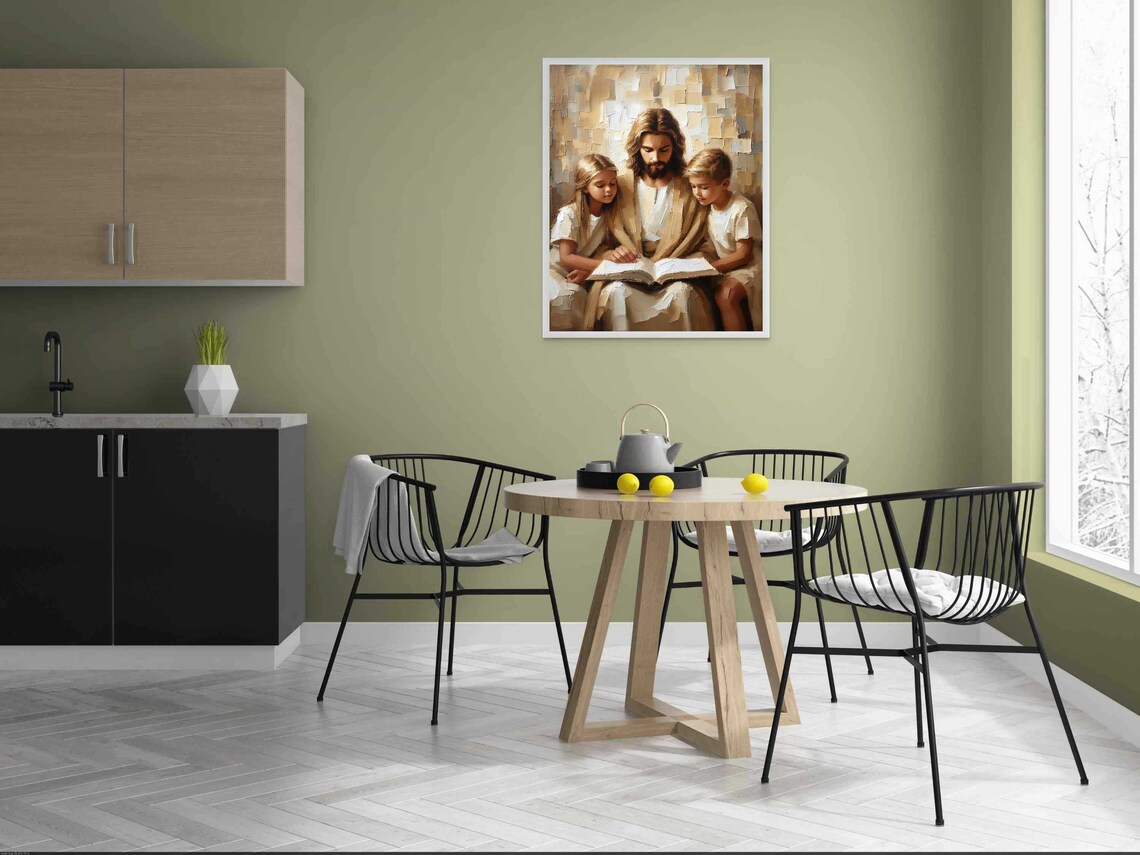 Jesus With Kids Christian Art Poster Print - Image 4