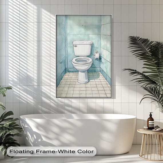Funny Toilet Print Minimalist Bathroom Wall Art