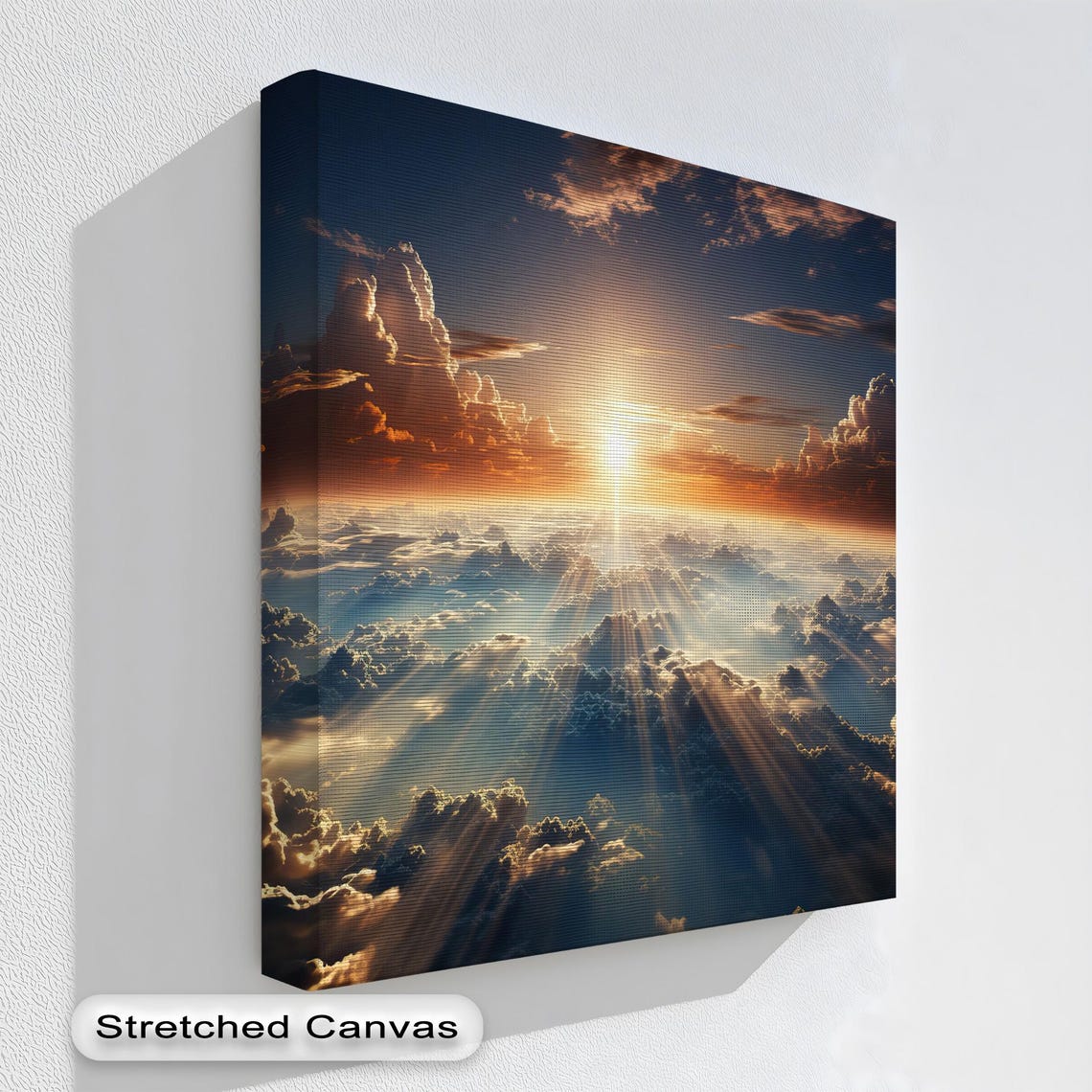 Heavenly Sunlight Breaking Through Clouds Sky Rays Wall Poster
