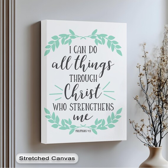 Christian Wall Art With Philippians 413 Inspirational Bible Verse Poster Vertical Religious Decor For Home Or Office