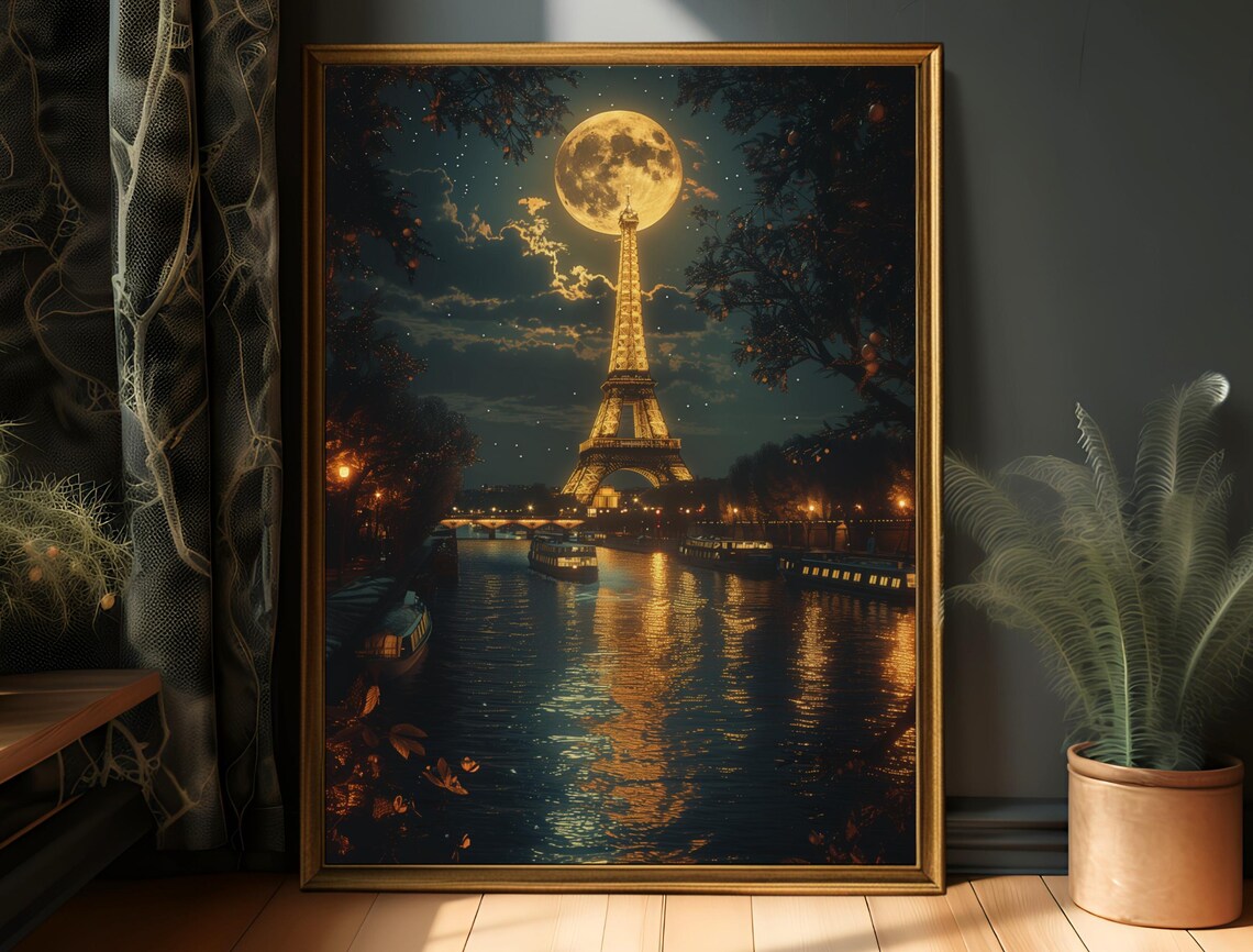 Vintage Paris Art Print, Victorian Eiffel Tower