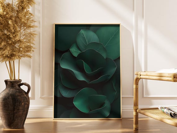 Succulent Leaves Print Modern Botanical Wall Art