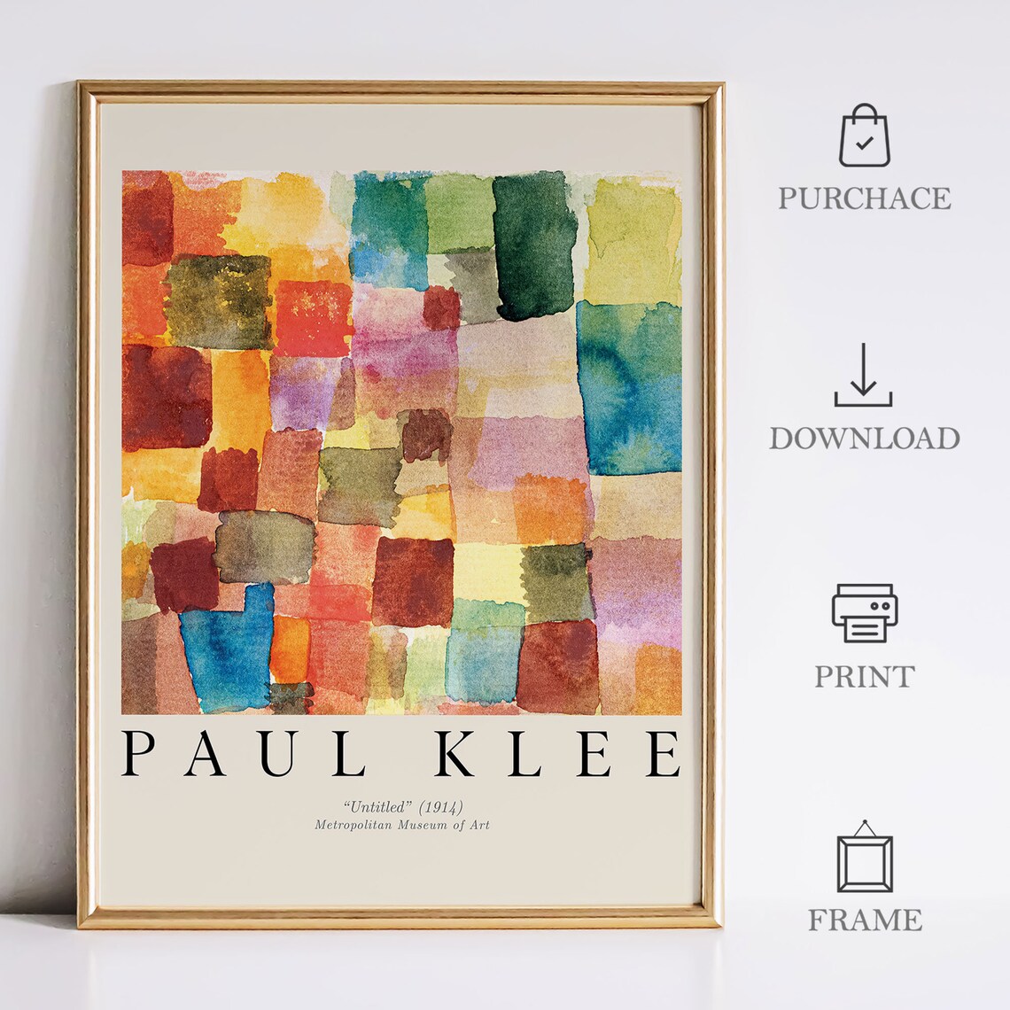 Paul Klee Untitled 1914 Watercolor Grid Abstract Exhibition Poster - Image 5