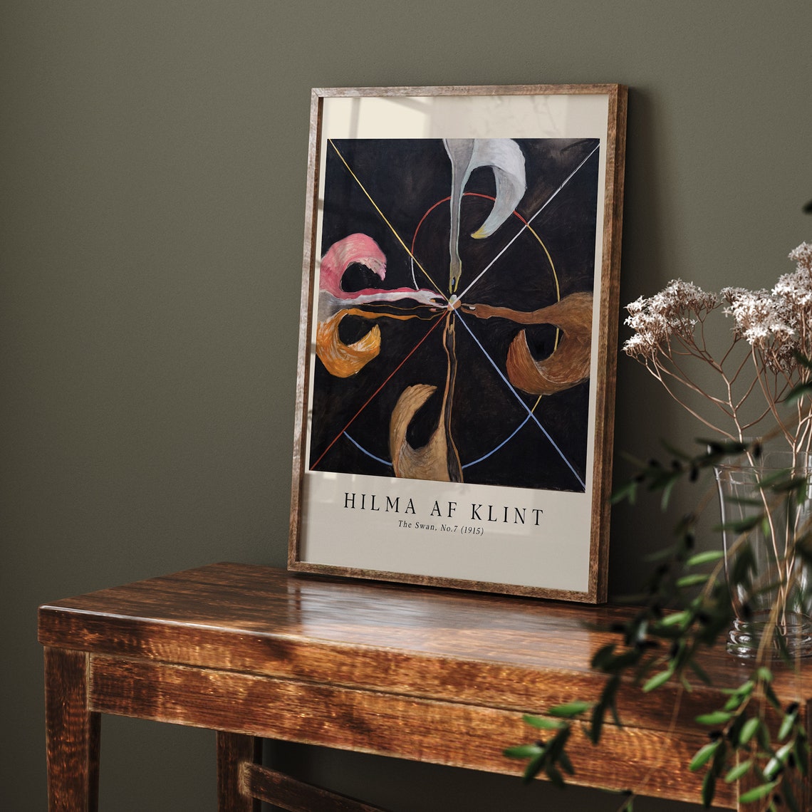 Hilma Af Klint The Swan No 7 1915 Dark Geometric Abstract Print - Image 4
