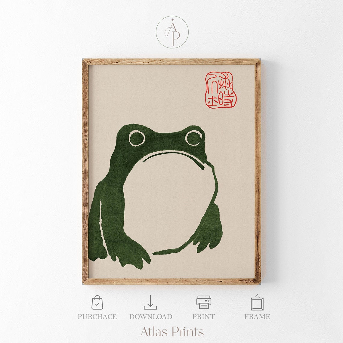 Matsumoto Hoji Frog Art Print Frog Japanese Art Woodblock Poster Matsumoto Hoji Vintage Art Print Vintage Funny Animal Print - Image 5