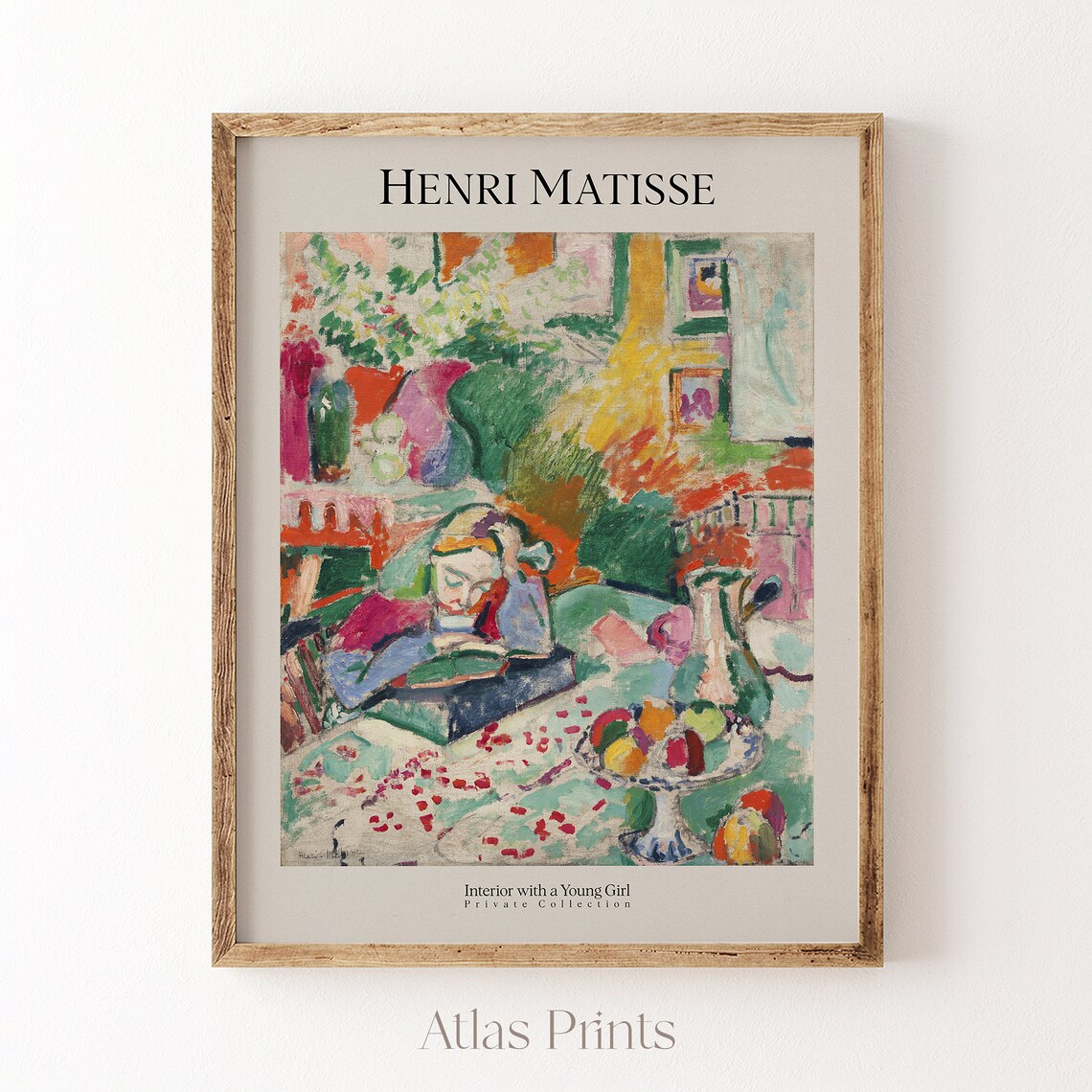 Henri Matisse Interior With A Young Girl Fauvist Colorful Poster
