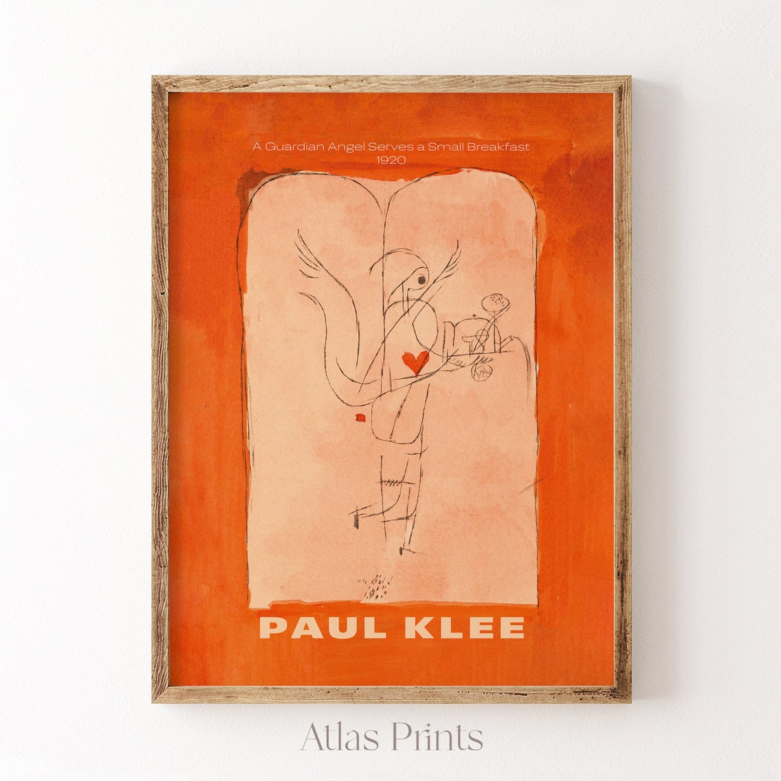 Paul Klee Guardian Angel Serves a Small Breakfast 1920 Orange Poster - Image 3