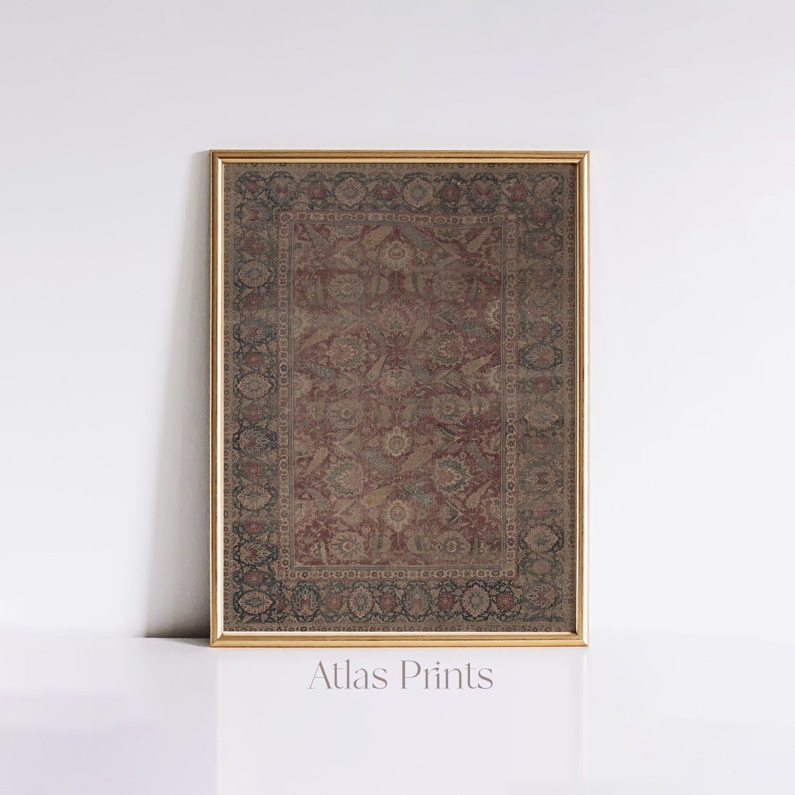 Antique Persian Rug Textile Pattern Vintage Oriental Carpet Poster