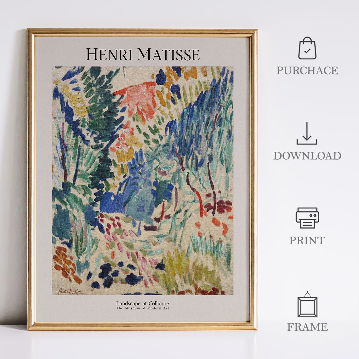 Henri Matisse Landscape At Collioure Fauvist Colorful Art Poster - Image 3