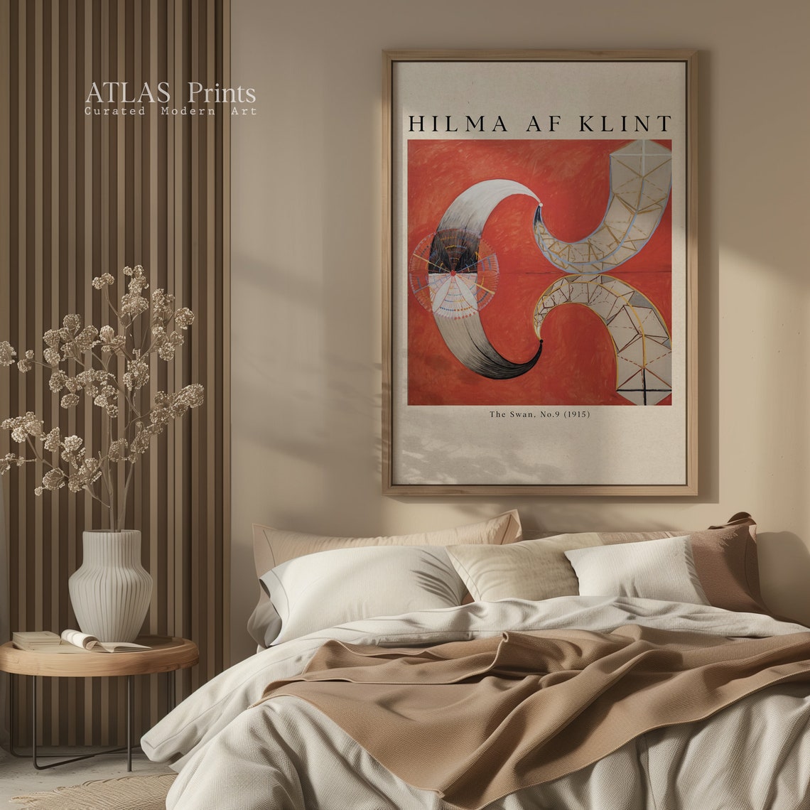Hilma af Klint The Swan No 9 Fiery Red Abstract Curves Poster - Image 5