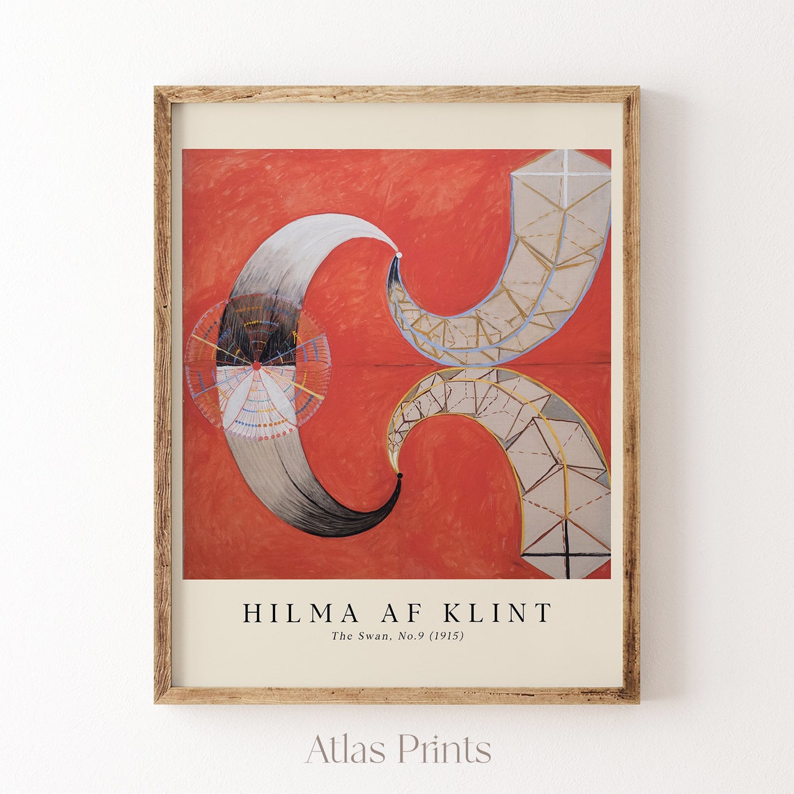 Hilma af Klint The Swan No 9 Red Black White Abstract Art Poster