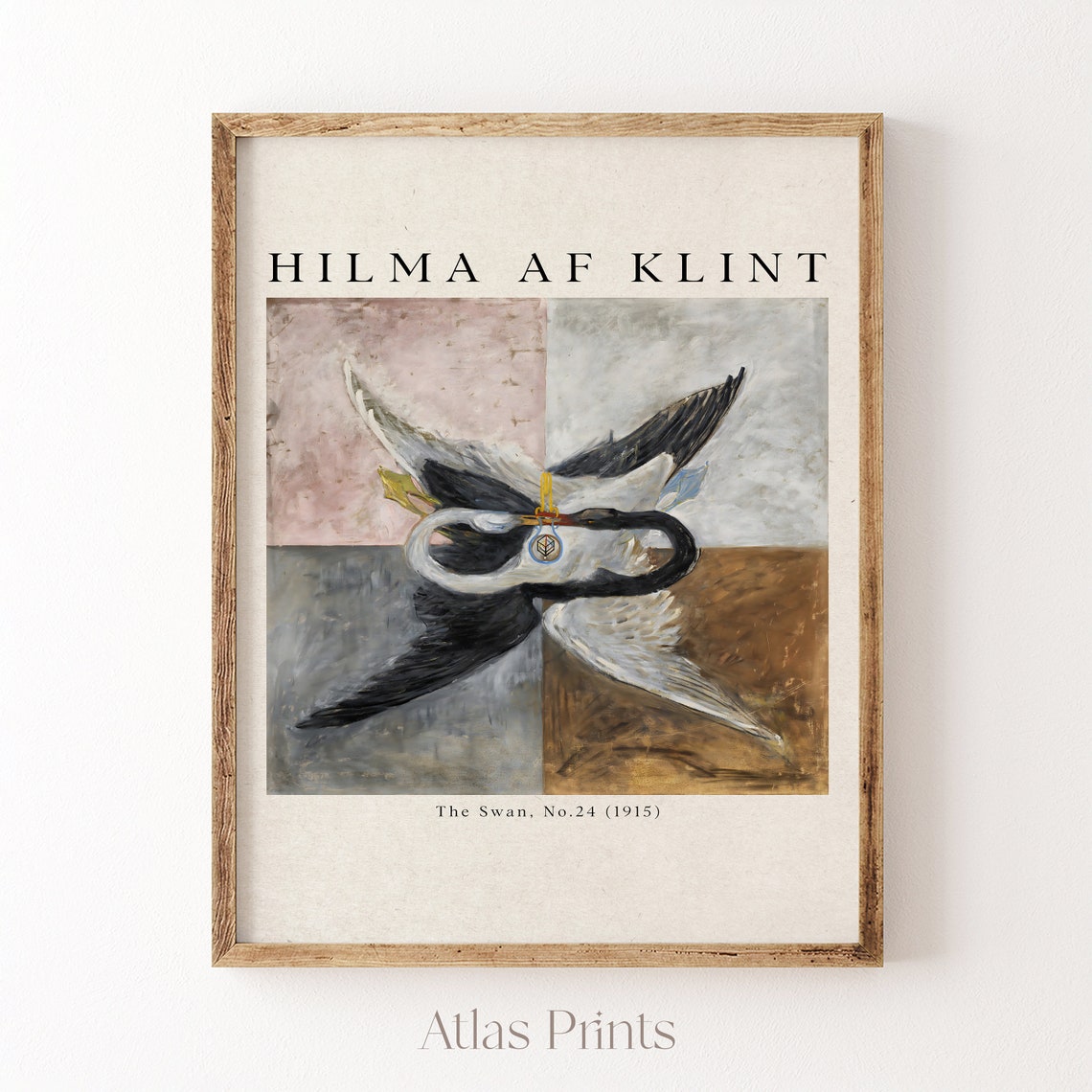 Hilma af Klint The Swan No 24 Swans Heart Panels Modern Art Poster