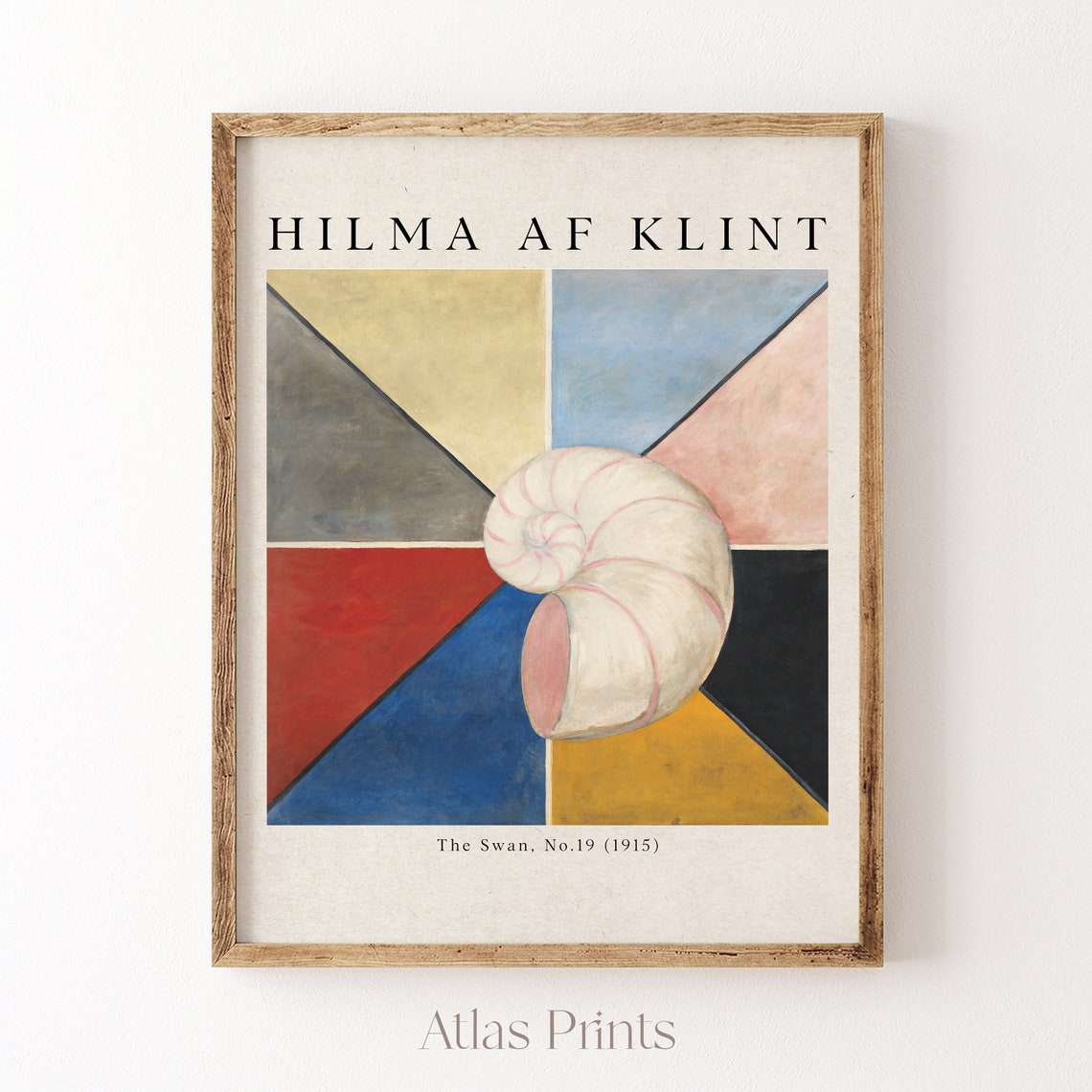 Hilma af Klint The Swan No 19 Nautilus Shell Grid Art Poster