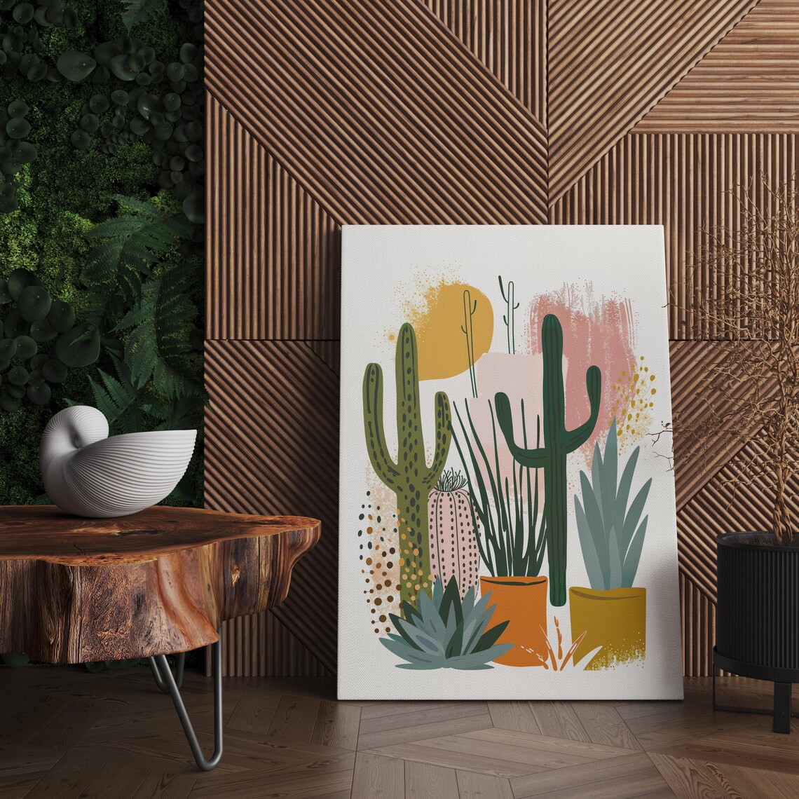 Cactus Art Boho Mid Century Inspired Art Print - Image 2
