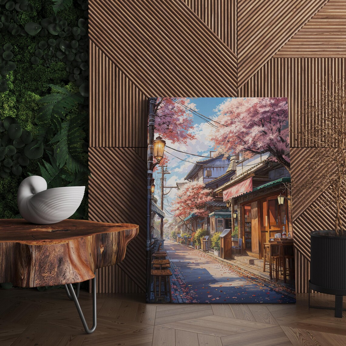 Sakura Cherry Blossom Japanese Anime Cityscape Art Print