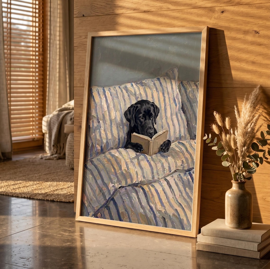 Custom Dog Reading In Bed Painting Personalized Pet Portrait From Photo - Image 4