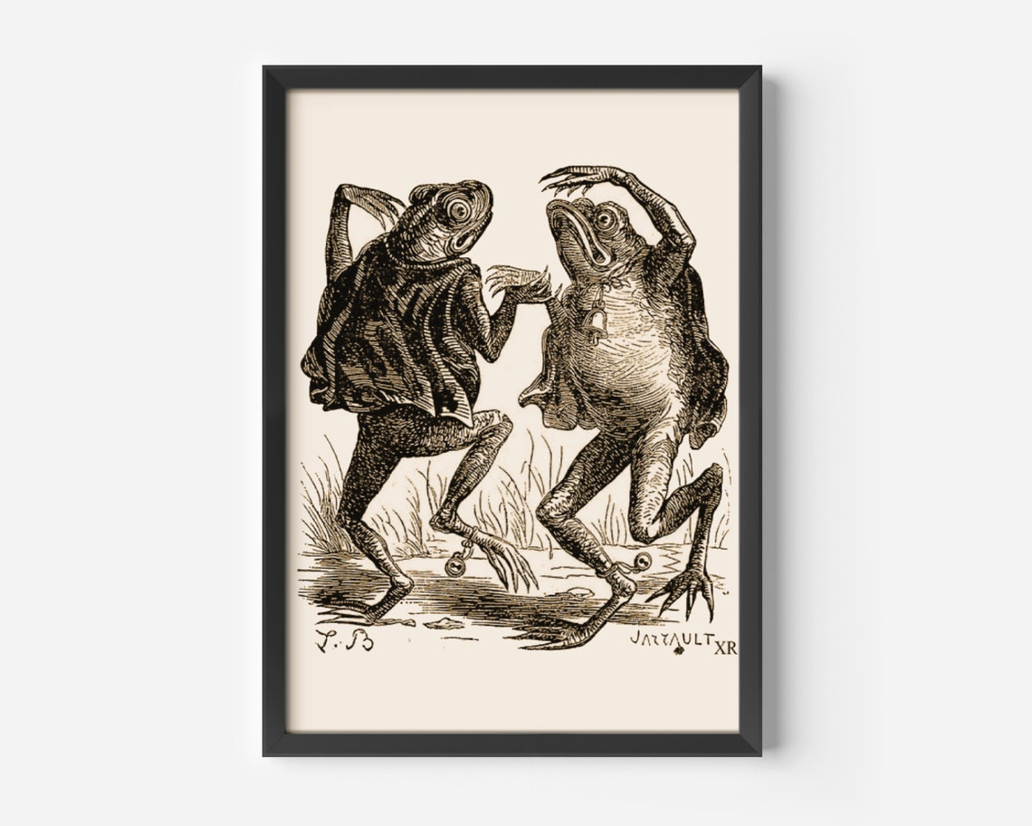 Funny Dancing Frogs Vintage Poster, Retro Art Print - Image 3