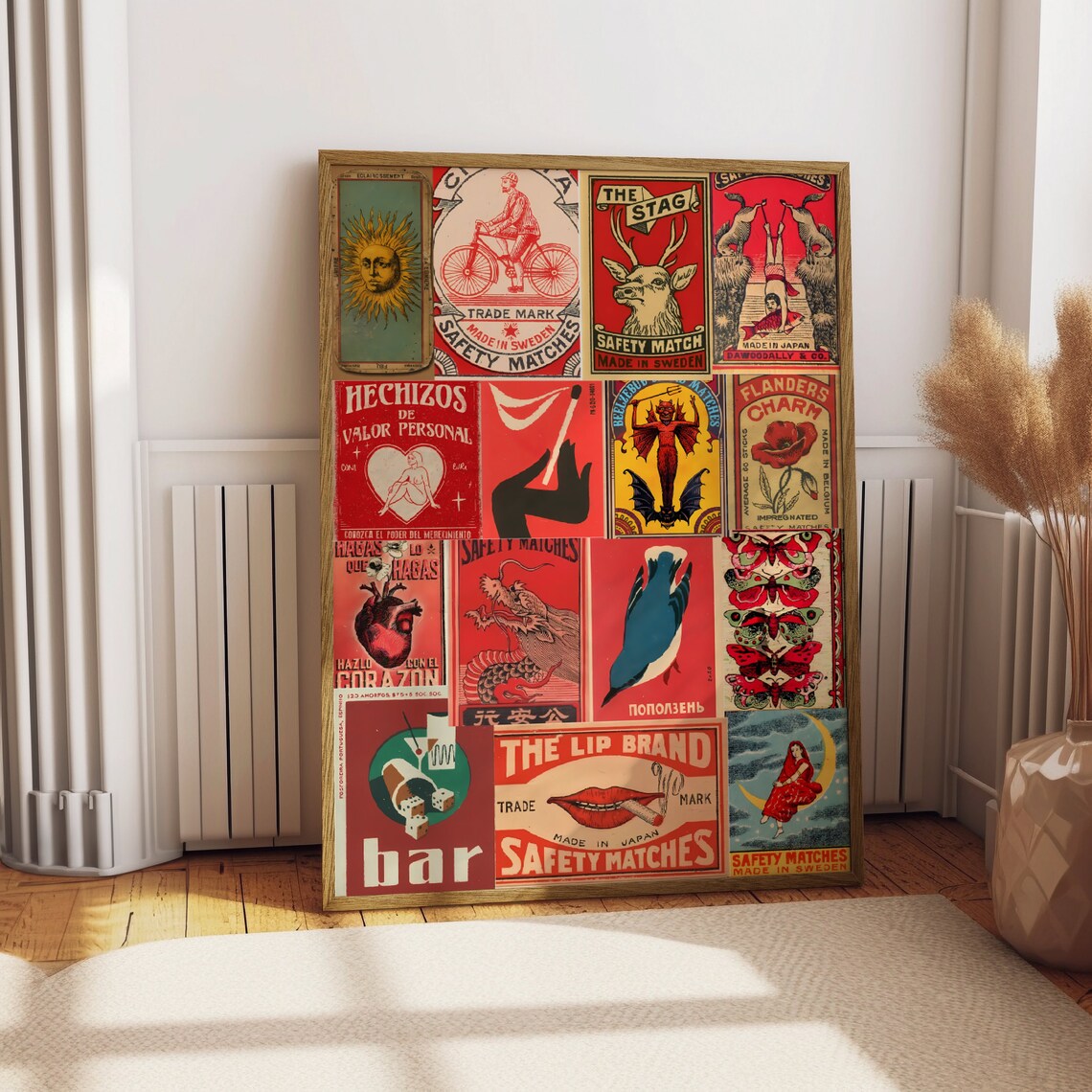 Vintage Matchbox Collage, Japanese Retro Poster - Image 4