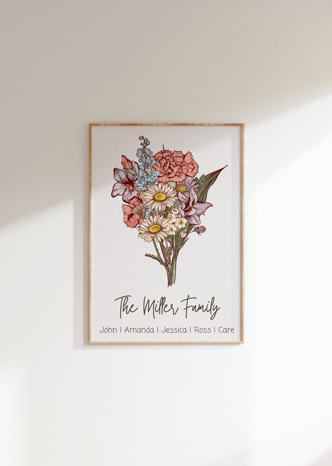 Custom Family Flower Bouquet Birth Flower Poster - Image 4
