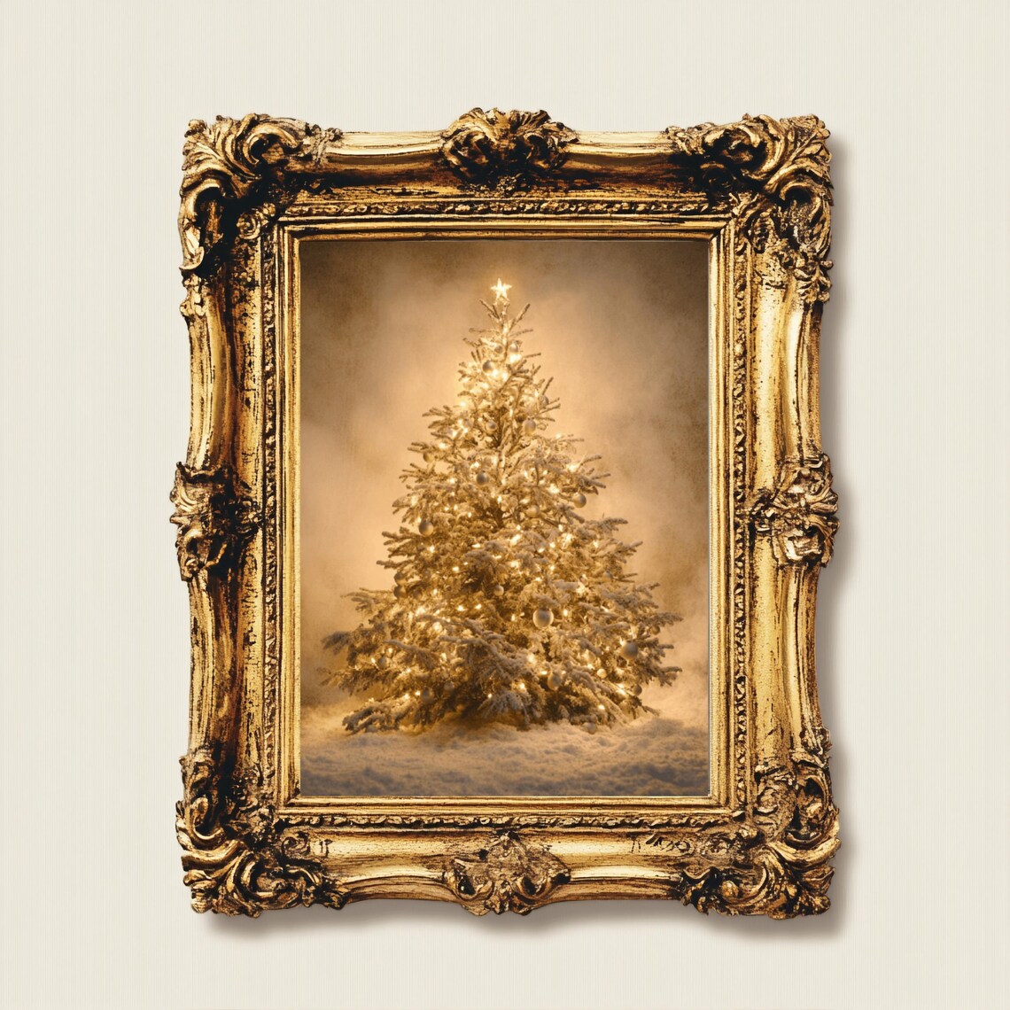 Vintage Cozy Christmas Tree Poster Print, Winter Decor - Image 3