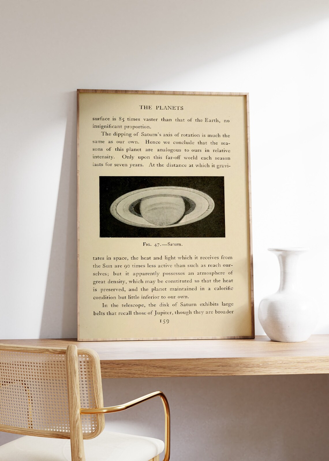 Saturn Antique Astronomy Book Plate Illustration From The Planets Poster - Image 4