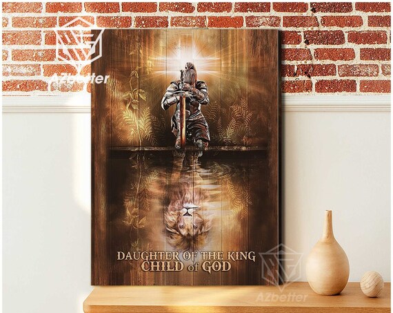 Female Warrior Daughter Of The King Lion Reflection Art Poster