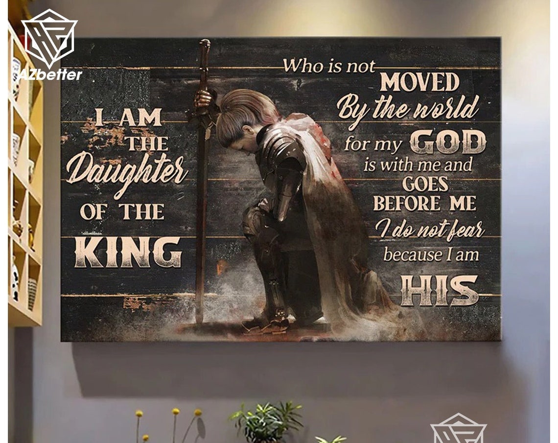 Daughter Of The King Wall Art Child Of God Painting Gift For Christian Female Warrior Of God Inspirational Gift - Image 5
