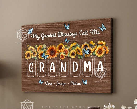 Personalized My Greatest Blessings Call Me Grandma Mothers Day Gift For Grandma Custom Birthday Gift For Grandmother