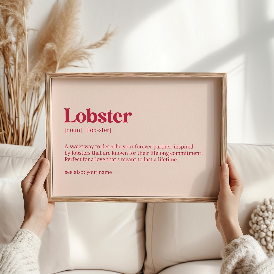 Personalised Lobster Definition Art Print, Anniversary Gift - Image 2