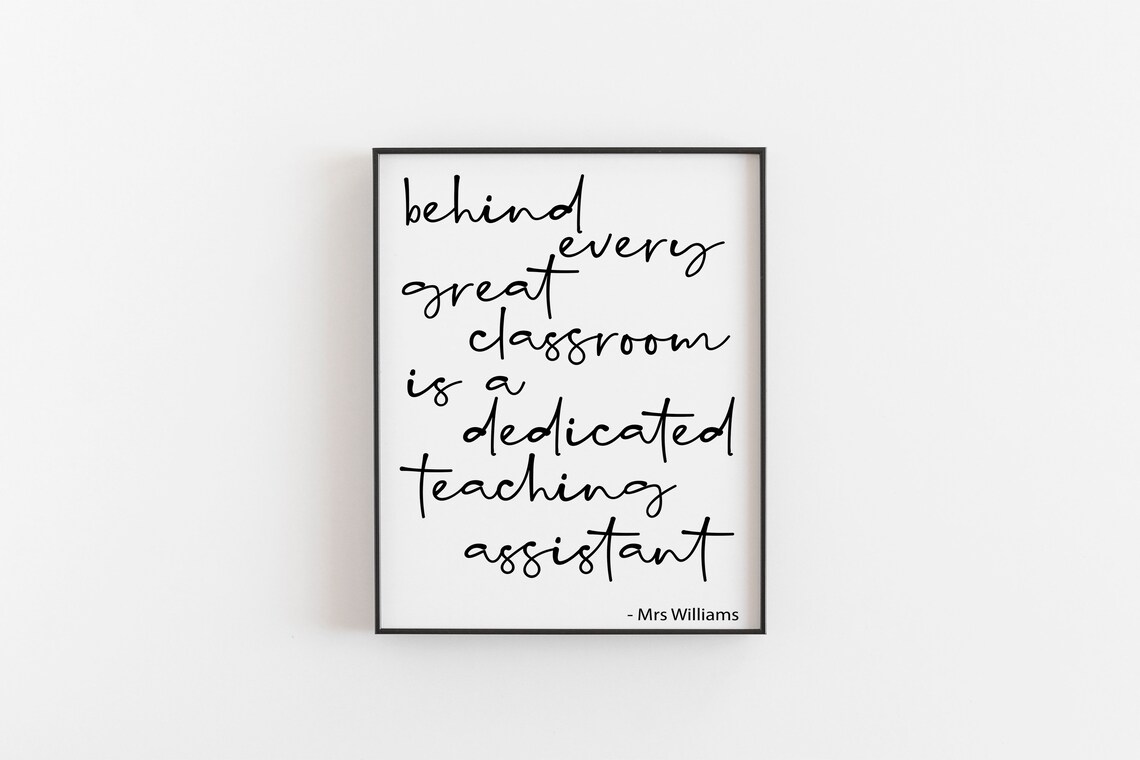 Personalised Teaching Assistant Quote Art Print, Teacher