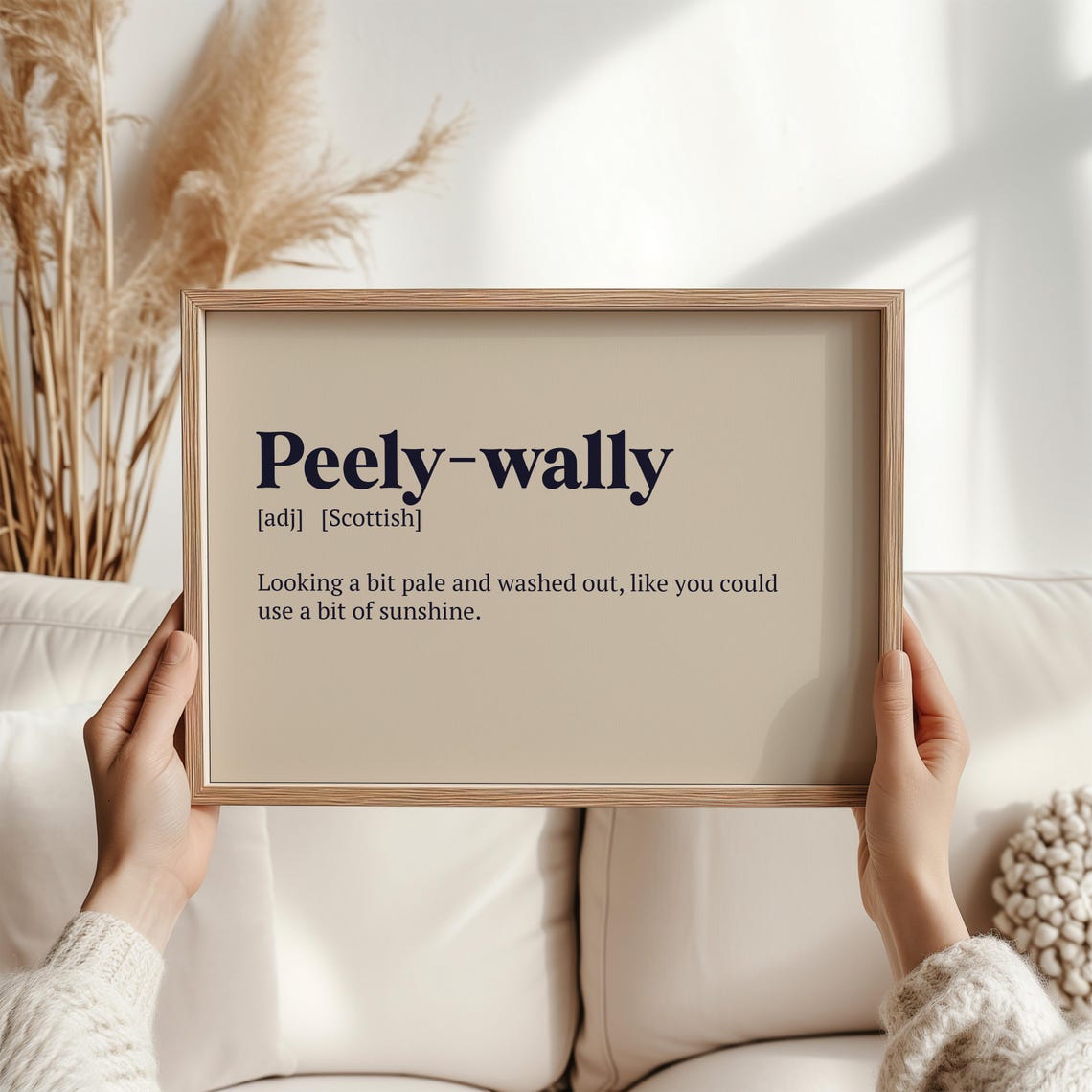 Peely Wally Scottish Definition Poster Navy Pale Sunshine Fun - Image 4