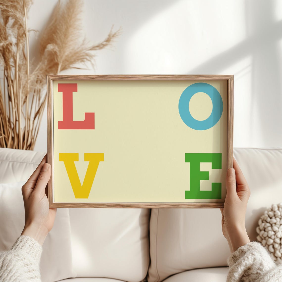 Love Word Colorful Pop Typography Poster on Black Background - Image 3