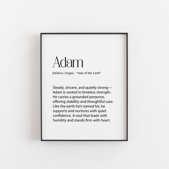 Adam Name Meaning Wall Art Minimalist Baby Boy Print Hebrew Origin Thoughtful Gift For Son Dad Or Nursery Dcor Bible