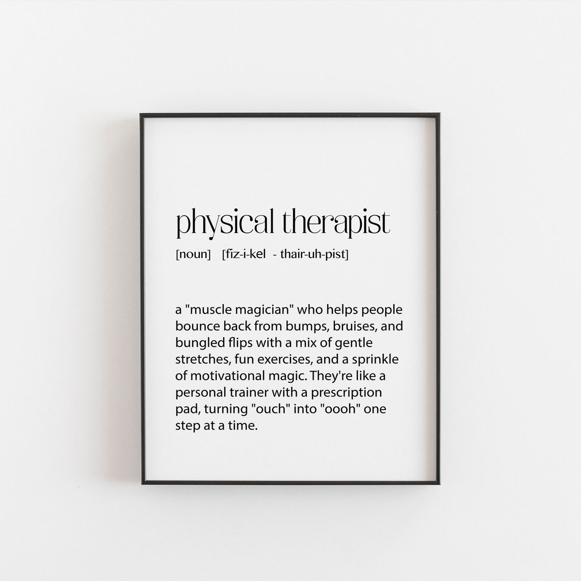 Physical Therapist Definition Office Rehab Muscle Magician Poster