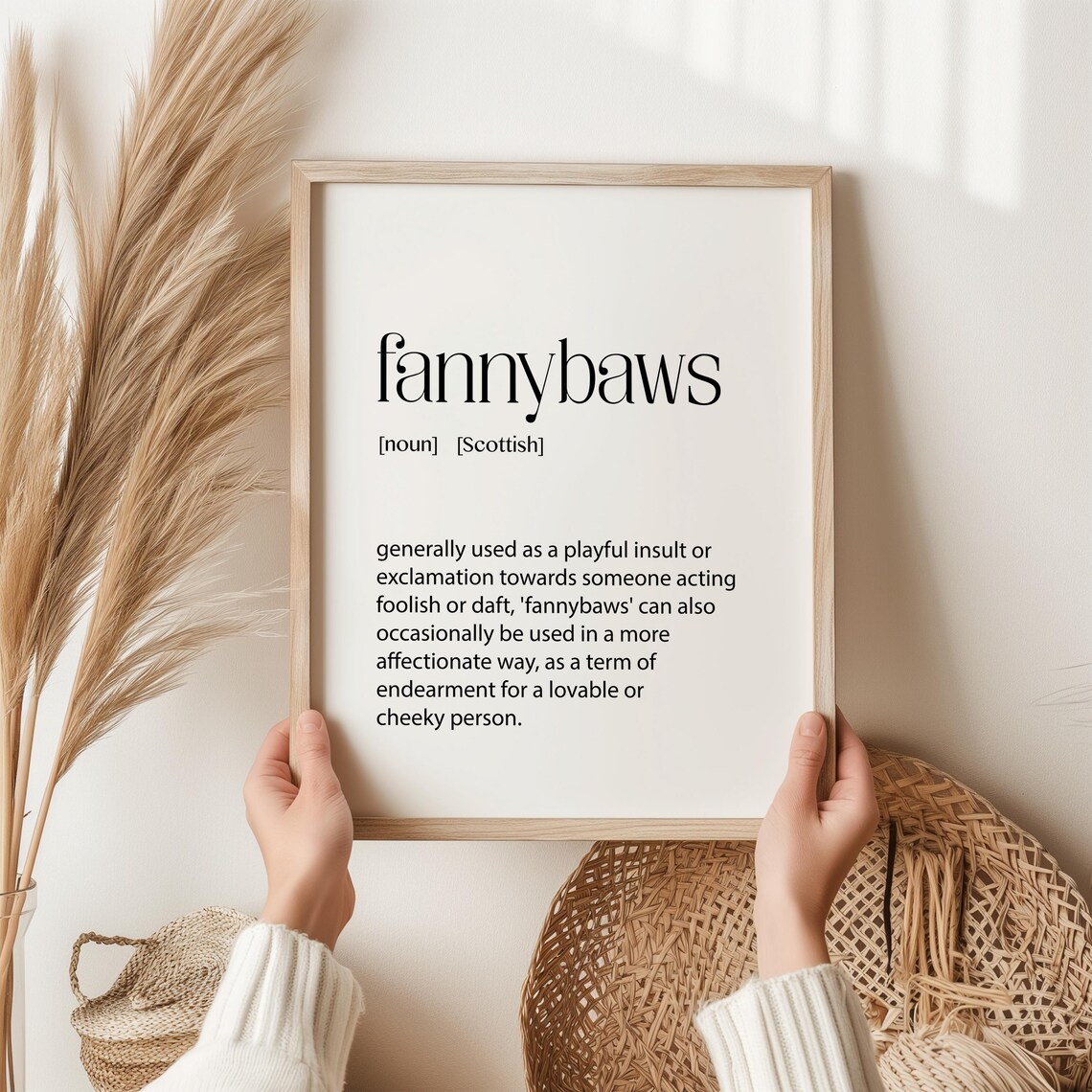 Fannybaws Definition Print Scottish Slang Wall Art Funny Scots Gift Banter Decor Scottish Humor Poster Daft Gift For Him Or Her