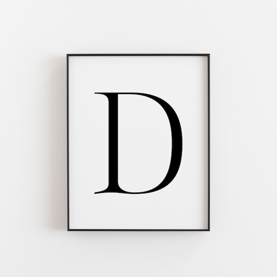 Capital D Print, Minimalist Letter Art Poster