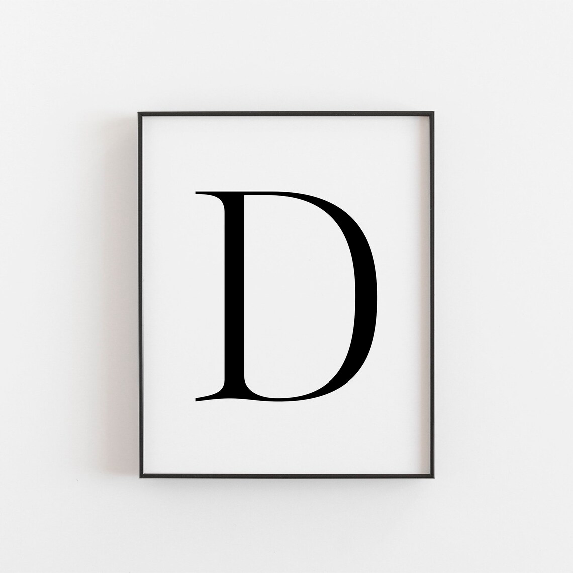 Capital D Print, Minimalist Letter Art Poster