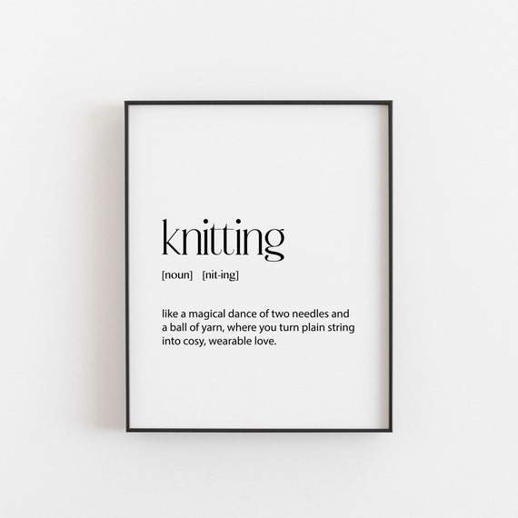 Knitting Gift Definition Poster For Her Birthday