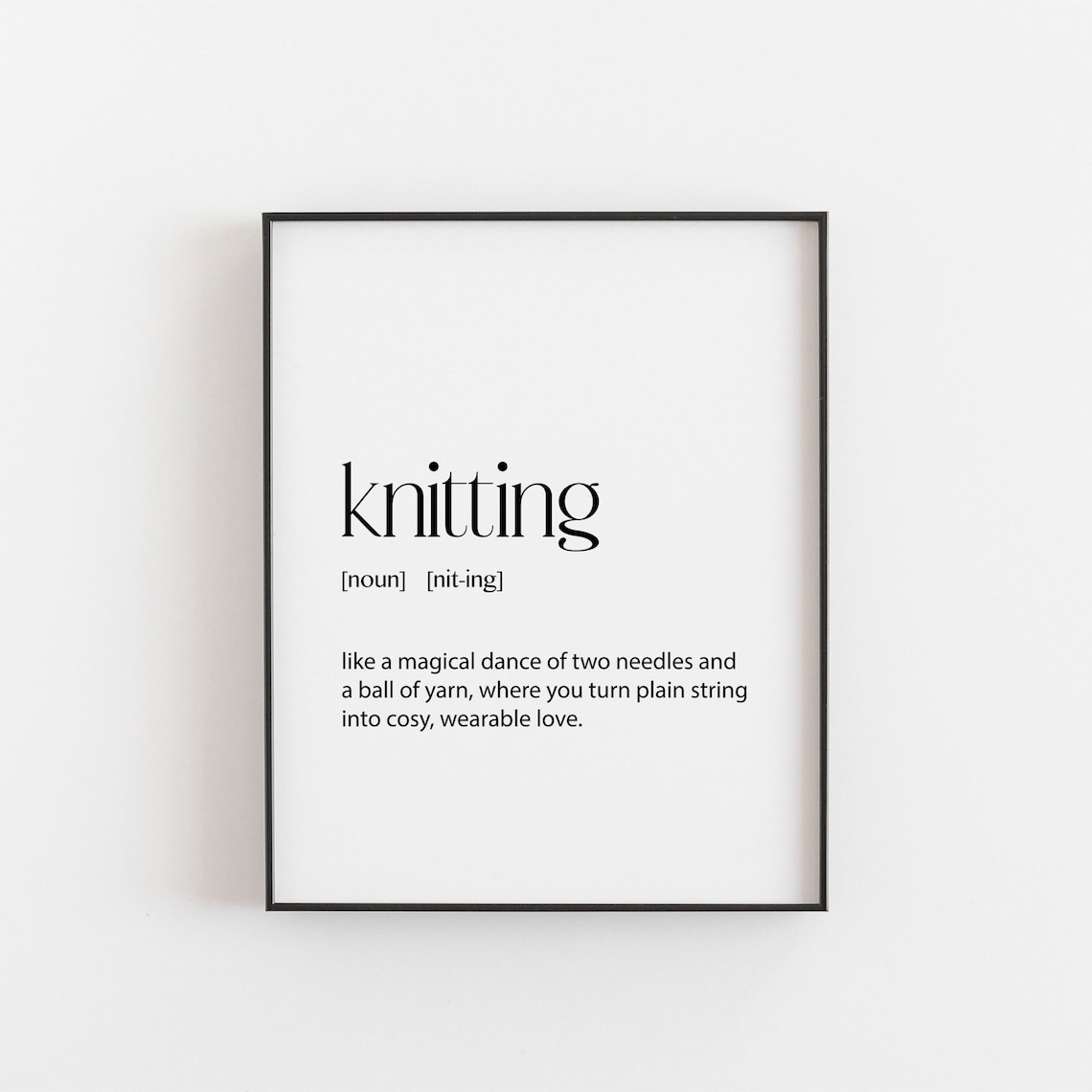 Knitting Gift Definition Poster For Her Birthday